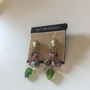 RJ GRAZIANO CAMEO DROP EARRINGS NWT